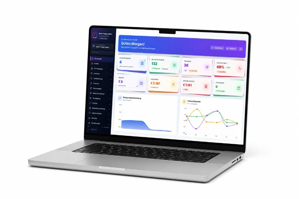 KV Admin Dashboard für Kommunen und private Kita-Träger